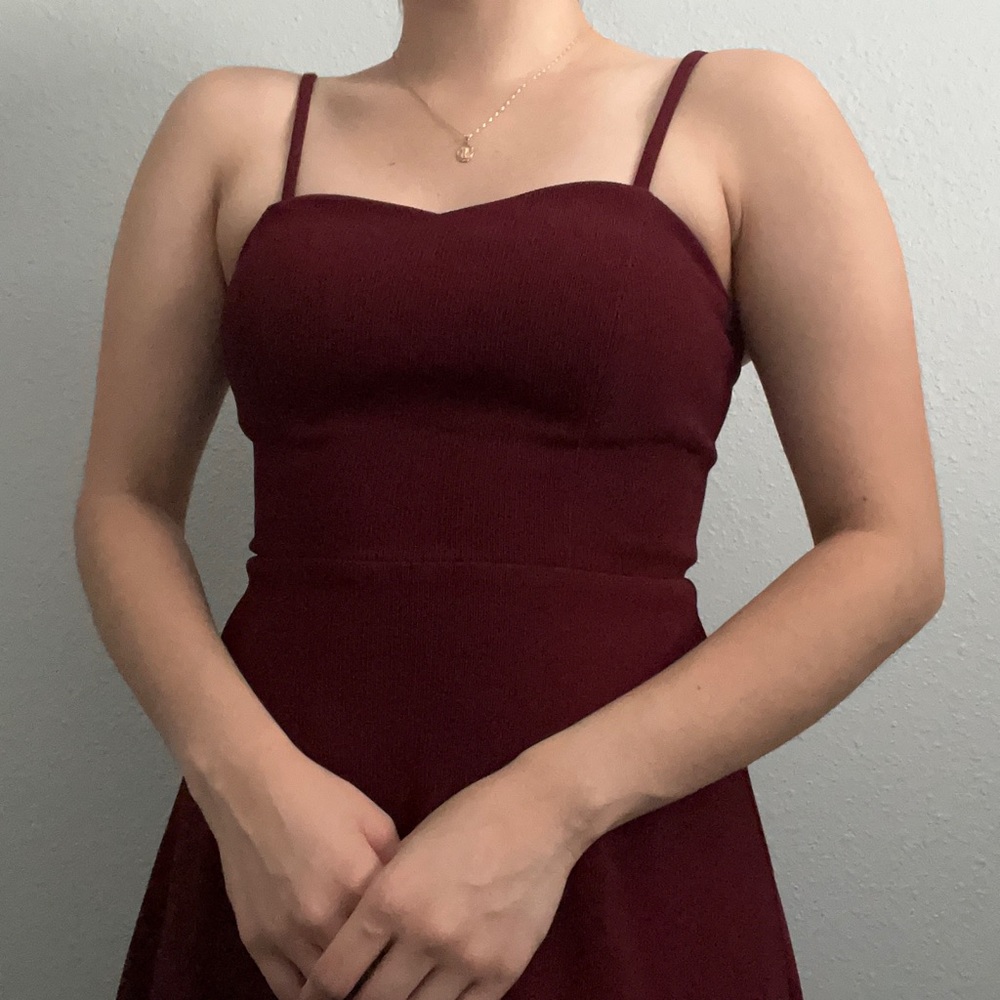 Forever 21 Burgundy Skater Dress